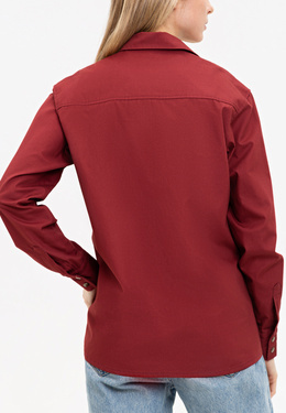 Рубашка Кросс в бордовом цвете  - фото 2