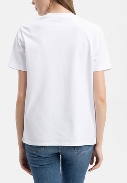 Женская хлопковая футболка classic белая - фото 2